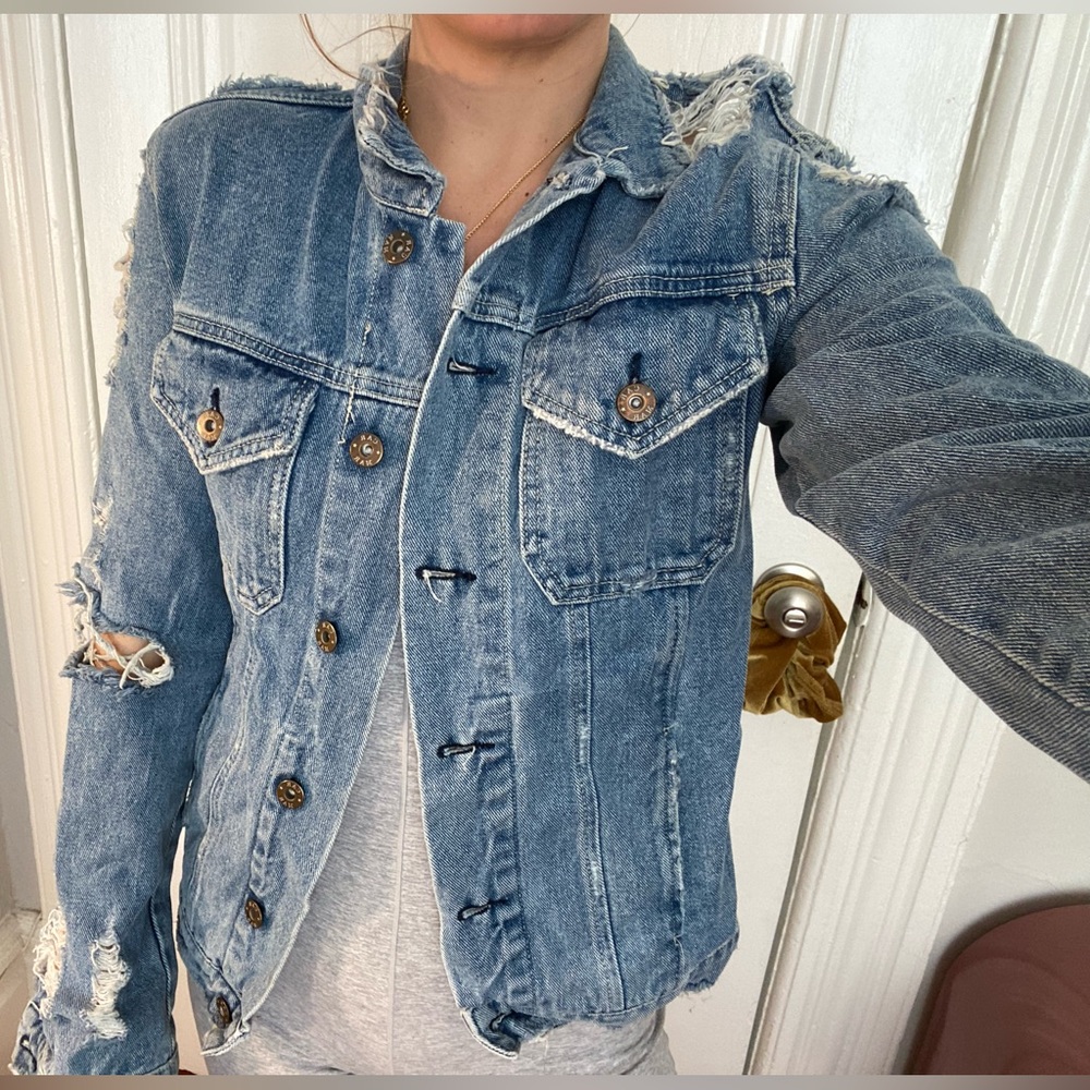 Carmar Jean distressed jacket